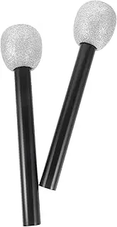 2pcs Boys and Girls Microphone Models Silver Glitter Party Supplies for Pretend Play