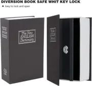 Book Safe with Key Lock, Portable Metal Safe Box,Secret Book Hidden Safe