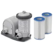 Intex 1500 GPH Easy Set Pool Filter Pump & Type A or C Filter Cartridge (2 Pack)
