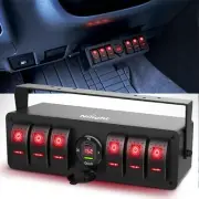 Nilight 6 Gang Rocker Switch Box 12V SPST ON Off Toggle Switch PD Type C