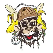 Drunk Monkey Sticker (3 Inch) Street Art Urban Edgy Hip Hop Grunge Bold Color