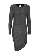 Veronica Beard Cyrus Glittered Stretch-jersey Dress - Gunmetal - XS (UK6 / XS) XS (UK6 / XS)