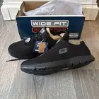 Skechers 8.5 Women's Black Ghenter Bronaugh Food Service Shoe WIDE FIT 77210