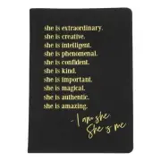 Eccolo I am She Journal, Black, 6in x 8in, 256 Pages