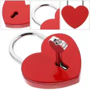 Mini Lock Love Heart Padlock Red Suitcase Small Carrying with Key