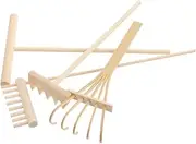Generic 4PCS Mini Zen Garden Tools Set Wooden Rake Kit for Sand Tabletop Decor Office Accessories for Miniature Rock Gardens Creative Expression Feng Shui