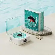 The Vinyl Player, Vinyl Record Player Vintage Vinyl Record Player Speaker, Wireless Bluetooth Speaker with Adjustable Lights Stereo Sound Sleep Aid