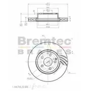 Bremtec Euro-Line GeoZinc Coated Brake Rotor - BDR16170EL