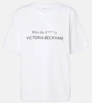 [Victoria Beckham] Victoria Beckham Slogan cotton-jersey T-shirt AU 12 white