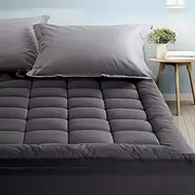 [Giselle Bedding] 1000GSM Bamboo Matress Topper Single, Bamboo Charcoal Filling 5cm Thick Pillowtop Toppers, Washable Hypoallergenic Underlay Mat Pad Mattresses Protector with Elastic Deep Pocket