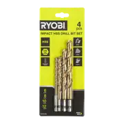 Ryobi 4 Piece Impact HSS Drill Bit Set