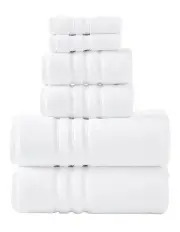 [Logan and Mason] Super Duet Towel Pack 6 Piece in White