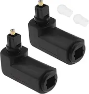 2Pcs Optical 90 Right Angle Adapter Optical Audio Connector Adapter Electrical Accessories for HDTV Home Theater System Sound Bar 33.5mm