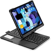 KMXDD 360 Rotatable Keyboard Case for iPad Air 11 inch M2, iPad Air 10.9 inch 5th/4th Gen, iPad Pro 11 4th/3rd/2nd/1st Gen with Touchpad, Backlit, Bluetooth, Black