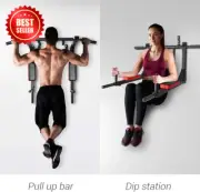 Multifunctional Wall Mounted Pull up Bar Chin up Bar Dip Station, Workout