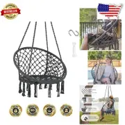 Stylish Macrame Hammock Chair Swing - 330 lbs Capacity for Comfort and Style