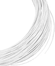 OLYCRAFT 50m White Millinery Wire 1mm Diameter PVC Covered Iron Stem Wires for DIY Sewing Supplies