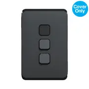 Clipsal Iconic 3 Gang Switch Skin Solid Edge Black