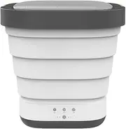 BEROFoldable Mini Portable Washing Machine, Automatic Home Travel Bucket Autonomous Tour Intimate Underwear Washing Machine and Folding Dryer-Bianco