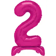 Hot Pink Number 2 Stand Up Air Fill Balloon 76cm