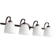 Quorum International 5060-4-86 Reyes Bathroom Vanity Light Oiled Bronze