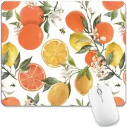 Lemon Mouse Pad White Computer Cute Orange Mousepad Fruit Flower Plant Bee De