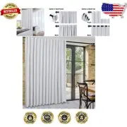Extra Wide Greyish White Blackout Curtains - Thermal Room Divider, 108x84 Inches