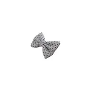 Mens White With Black Star Patterned Cotton Bow Tie