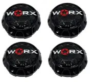 WRX-8856LB 912S01 Worx Gloss Black Wheel Center Cap (Set of 4)