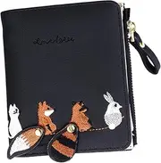 [Yardenfun] Leather Women's Wallet Purse Card Slots Small Animal Embroidery High-end Fashion Easy to Carry