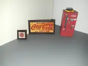 Coke Sign & Coke Clock & Coke Machine 1:24 Scale Diorama Accessory Items