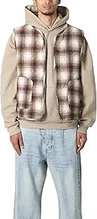 [mnml] Men's Brushed Plaid Vest