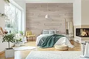 Timberchic Pine Wooden Wall Planks - Simple Peel & Stick Wall Covering Application for DIY Accent Wall & Home Improvement - Premium Modern Wall Paneling - (4" Wide - 20 Sq. Ft., Pebble)