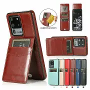 For Samsung S23 S22 Ultra S21 S20 Plus Note20 Card Holder PU Leather Wallet Case