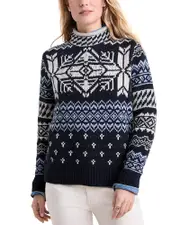 Vineyard Vines Patchwork Fair Isle Roll Neck Sweater