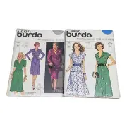 Uncut Lot Of 2 Vintage BURDA Sewing Pattern Women Dresses 8950 9137