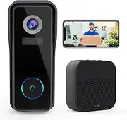 MUBVIEW Wireless Doorbell Camera with Chime 2K HD, WiFi Video Doorbell Camera with Voice Changer, Motion Detector, Anti-Theft Device, Night Vision, 2-Way Audio,Card/Cloud Storage, No Subscription