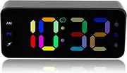 Alarm Clock for Bedroom, LED Desk Digital Clock, Mirror Clock, Alarm Clock for Living Room, USB Charging Port, Snooze Function (Black)
