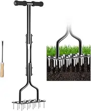 Aerator Lawn Tool, Manual Lawn Aerators Spike with 15 Tine Spikes, Manual Dethatching Soil Aerating Lawn for Yard Lawn Care and Lawns Loosening Soils