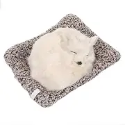 1pc Simulation Cat Decoration Cat Ornament Fox Figures Toys Kitten Figurines Figures Car Interior Toy Fox Dashboard Ornament Fox Sculpture White Faux Fur Indoor Office