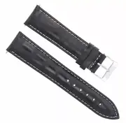 19MM ITALIAN LEATHER STRAP BAND FOR TISSOT PRC 200 LE LOCLE POWERMATIC 80 BLACK