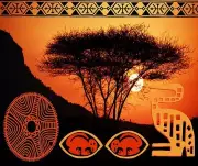 AFRICAN SUNSET TRIBLE COMPUTER MOUSE PAD 9 X 7