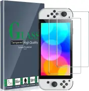 Clear Screen Protector for Nintendo Switch OLED 2021 Tempered Glass Film 2-Pack