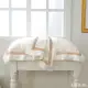 【La Belle】《薩爾瓦-金》雙人天絲蕾絲防蹣抗菌吸濕排汗兩用被床包組(白色)
