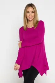 Andrea Long Sleeve Top - Magenta