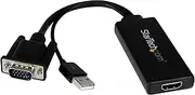 StarTech VGA2HDU VGA to HDMI Adapter with USB Audio - Black