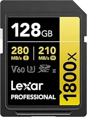 Lexar Professional 1800X SDXC UHS-II SD Card, Capacity 128GB