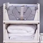 Wardrobe Foldable Storage Basket Layered Divider Drawer Rack Stackable Clothe