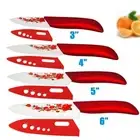 Red Flower Sharp Ceramic Knife Set Tools Cut Chop Slice Salad Meat Flowers Handl