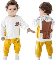 [TONWHAR] Unisex Baby Boy Girl Cute Animal Print Sweatshirt&Pant Clothing Set Toddlers Cotton Outfits Set for Spring Autumn